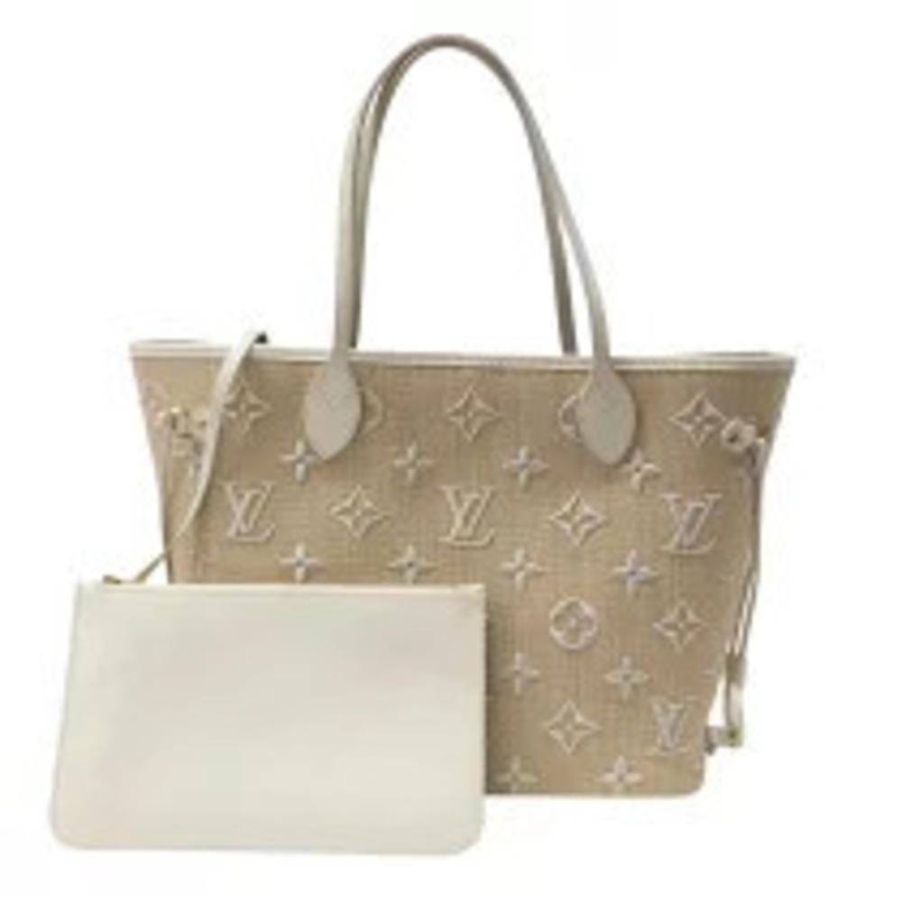 Louis Vuitton Neverfull LV By the Pool Beige Cream White Tote Bag